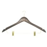 Cintre galbé pour femmes, crochet miniature avec pinces, noyer avec crochet et pinces en laiton